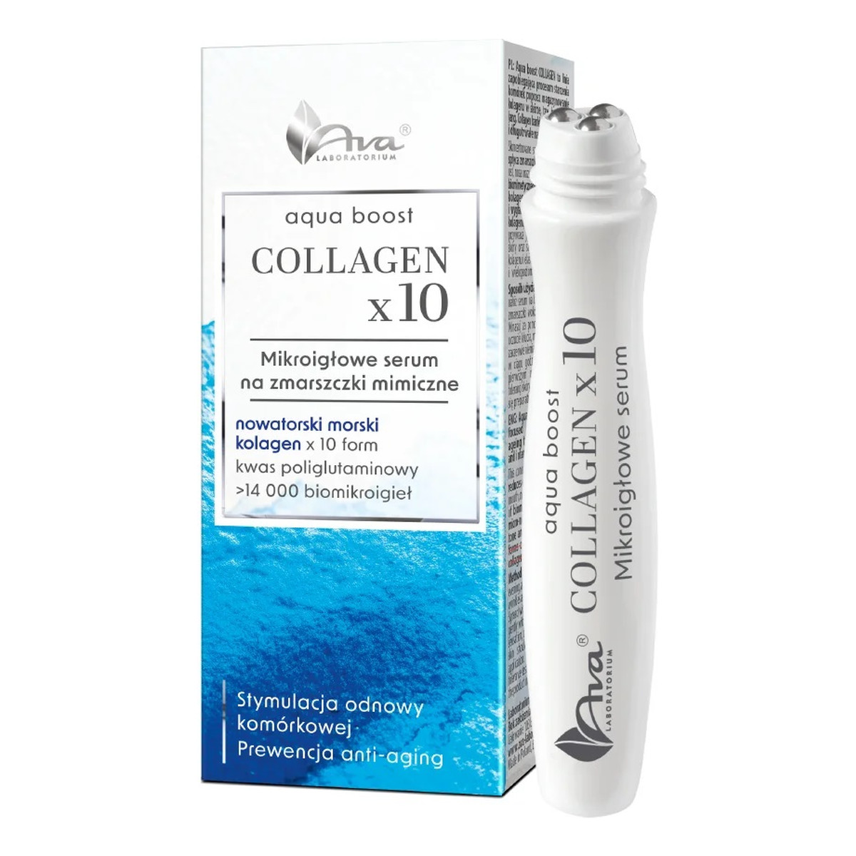 Ava Laboratorium Aqua Boost Collagen mikroigłowe serum na zmarszczki mimiczne 15ml
