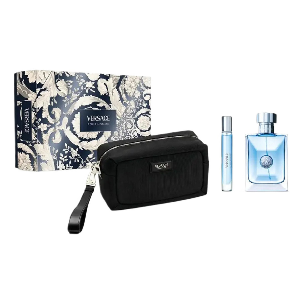 Versace Pour Homme Zestaw woda toaletowa spray 100ml + woda toaletowa spray 10ml + kosmetyczka