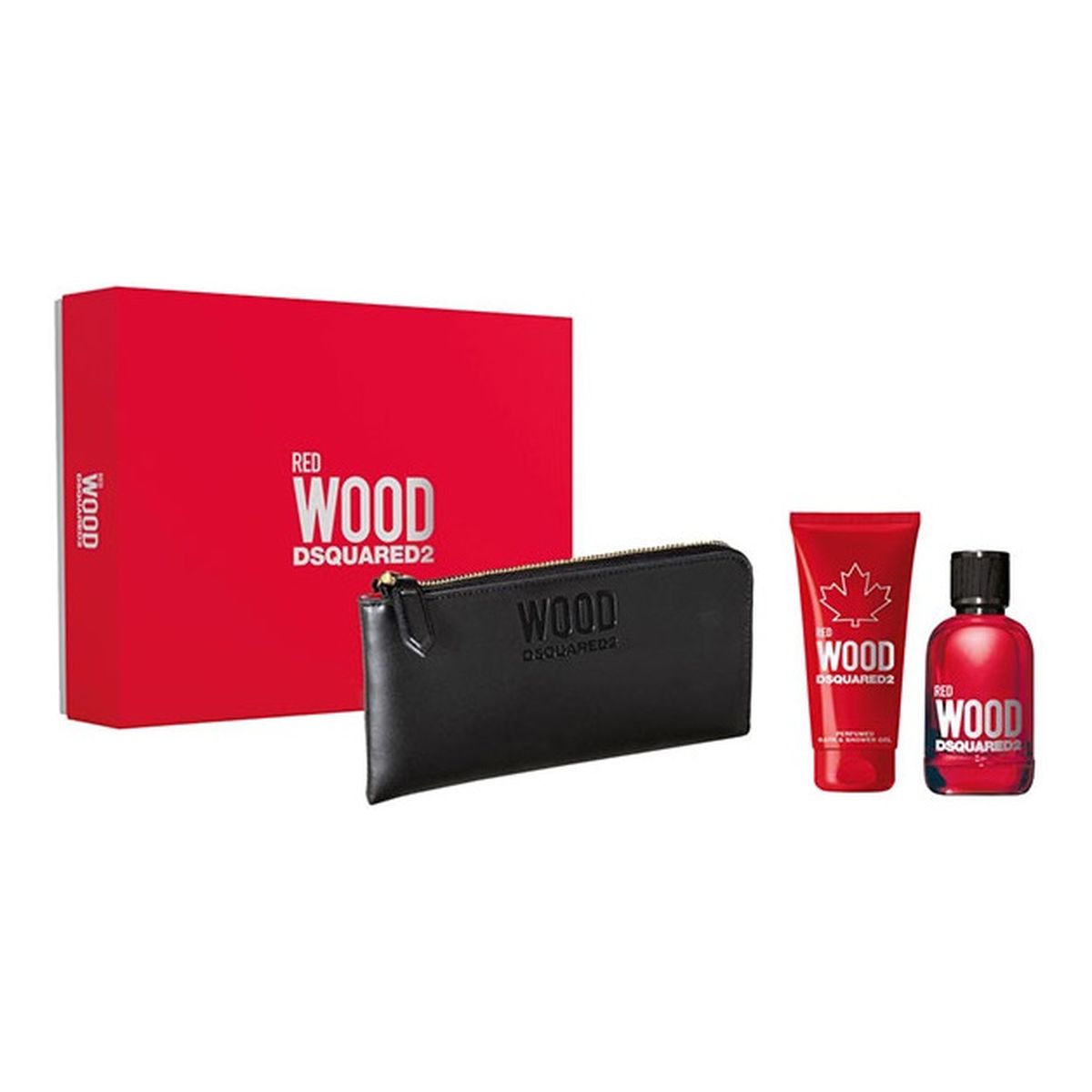 Dsquared2 Red Wood Pour Femme Zestaw woda toaletowa spray 100ml + żel pod prysznic 100ml + portfel
