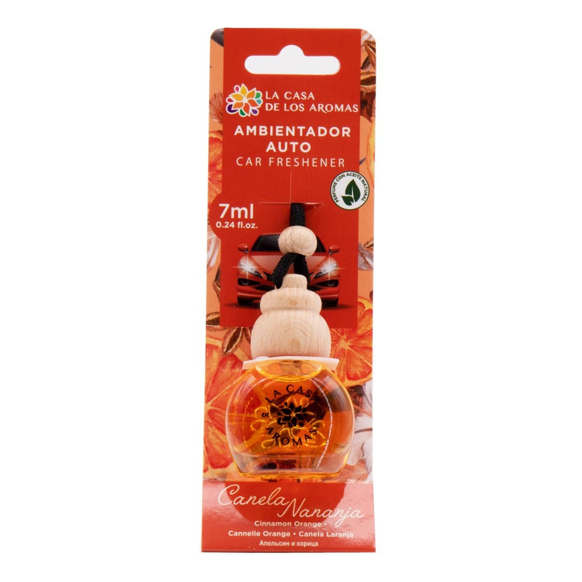 La Casa De Los Aromas Car freshener odświeżacz do samochodu cynamon i pomarańcza 7ml