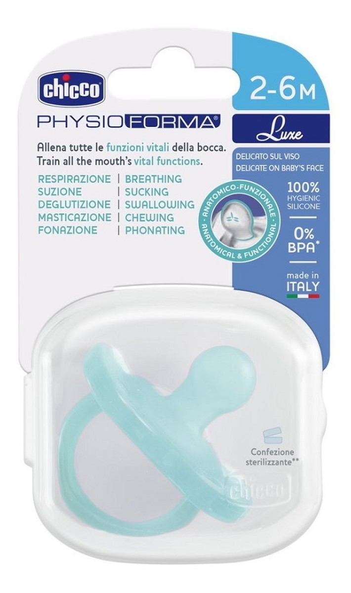 PhysioForma Luxe smoczek silikonowy uspokajający 2-6m Miętowy