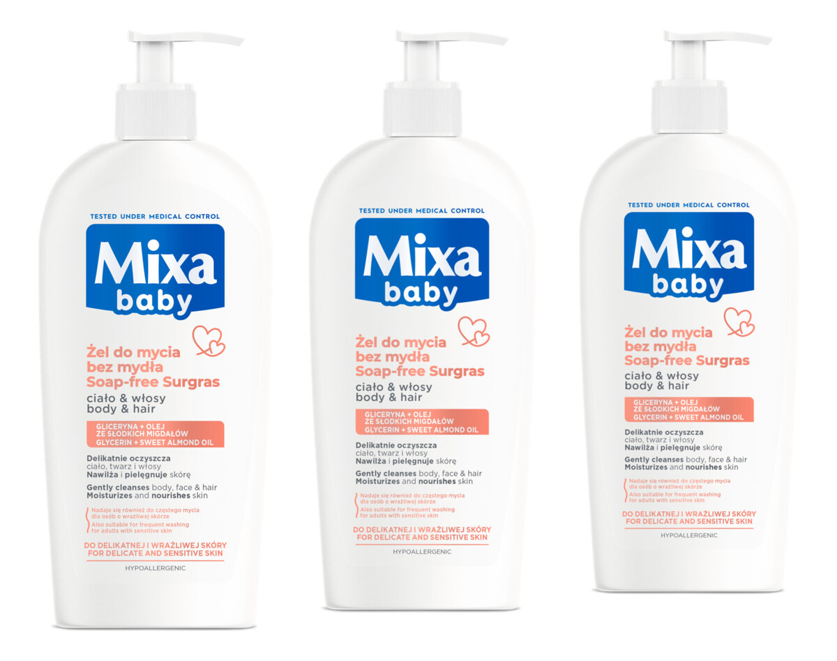 Łagodny Szampon i Płyn Do Kąpieli 2w1 3x400ml