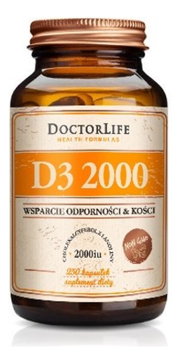 D3 2000 z lanoliny w oliwie z oliwek suplement diety 250 kapsułek