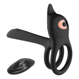 Double vibrating ring wibrujący pierścień na penisa z pilotem black
