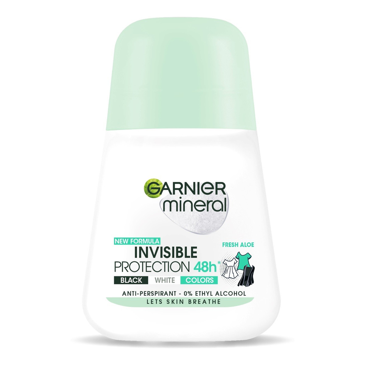 Garnier Mineral Dezodorant roll-on Invisible Protection 48h Fresh Aloe - Black White Colors 50ml