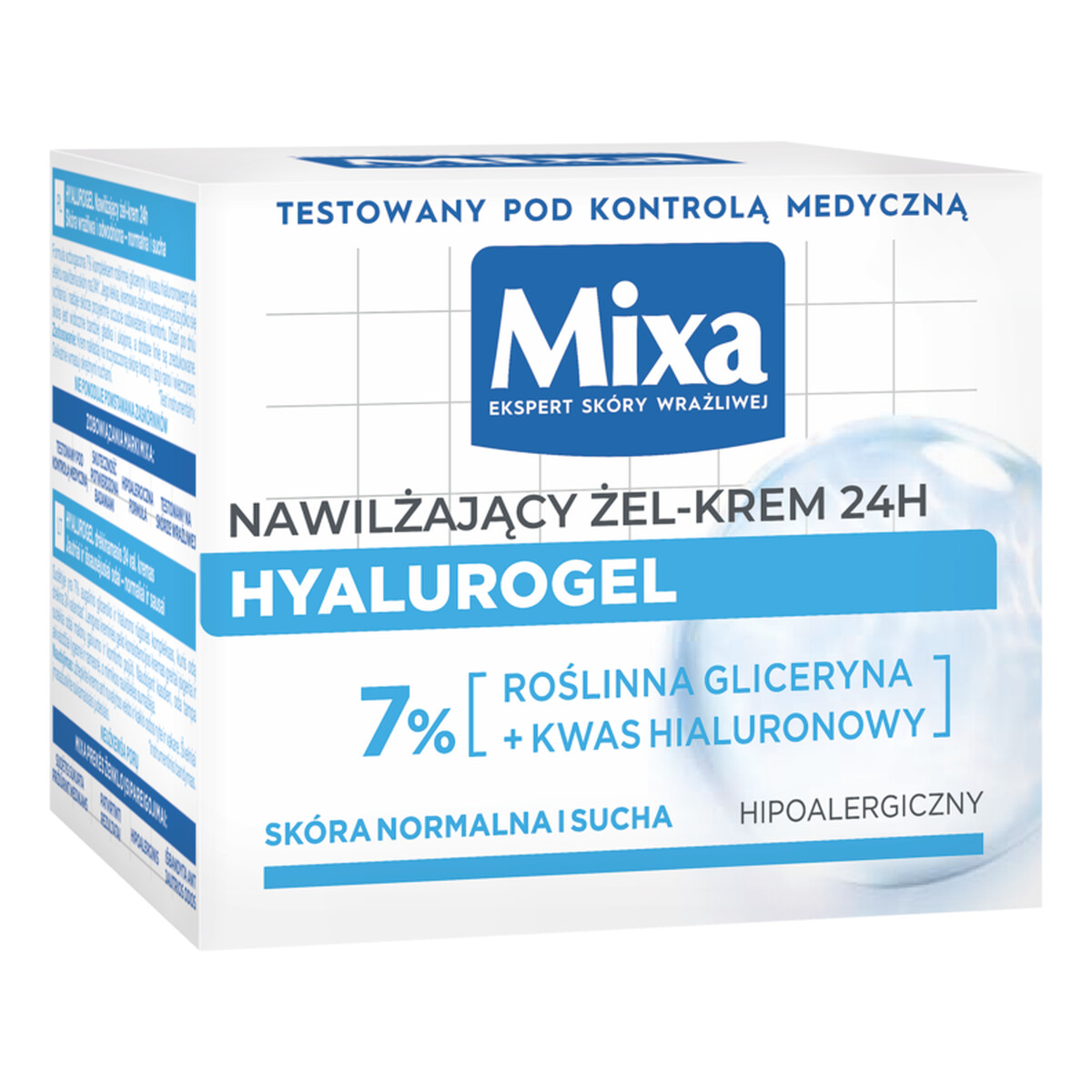 Mixa Hyalurogel Krem Intensywnie Nawilżający Do Twarzy Skóra Wrażliwa i Odwodniona 50ml