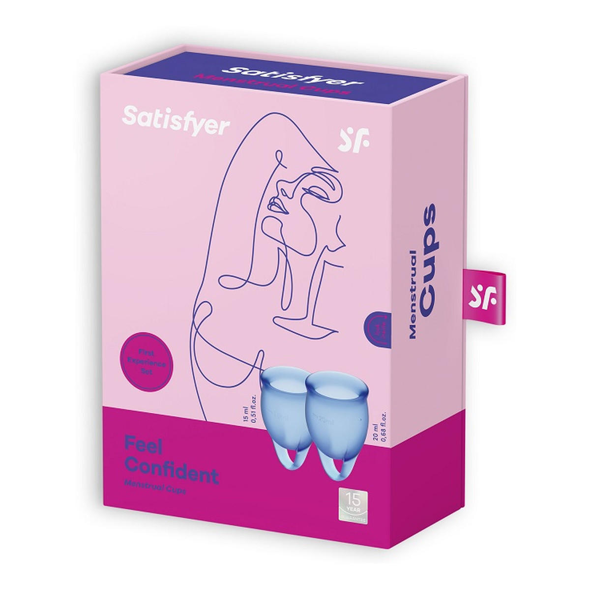 Satisfyer Feel Confident Menstrual Cup Zestaw kubeczków menstruacyjnych 15ml + 20ml dark blue