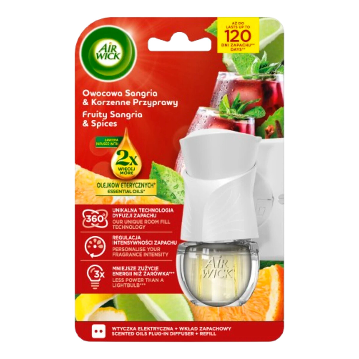 Air Wick Odświeżacz elektryczny Owocowa Sangria & Korzenne Przyprawy 19ml