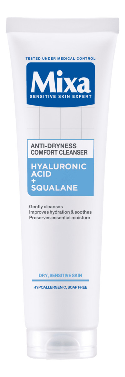 Żel do mycia twarzy przeciw przesuszeniom kwas hialuronowy + skwalan 150ml