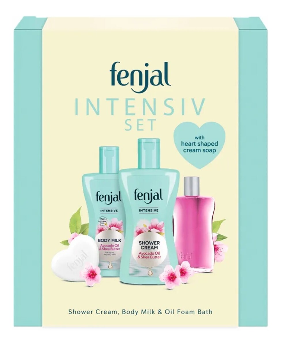 Zestaw kremowy żel pod prysznic 200ml + mleczko do ciała 200ml + olejek do kąpieli 50ml + mydło w kostce 90g