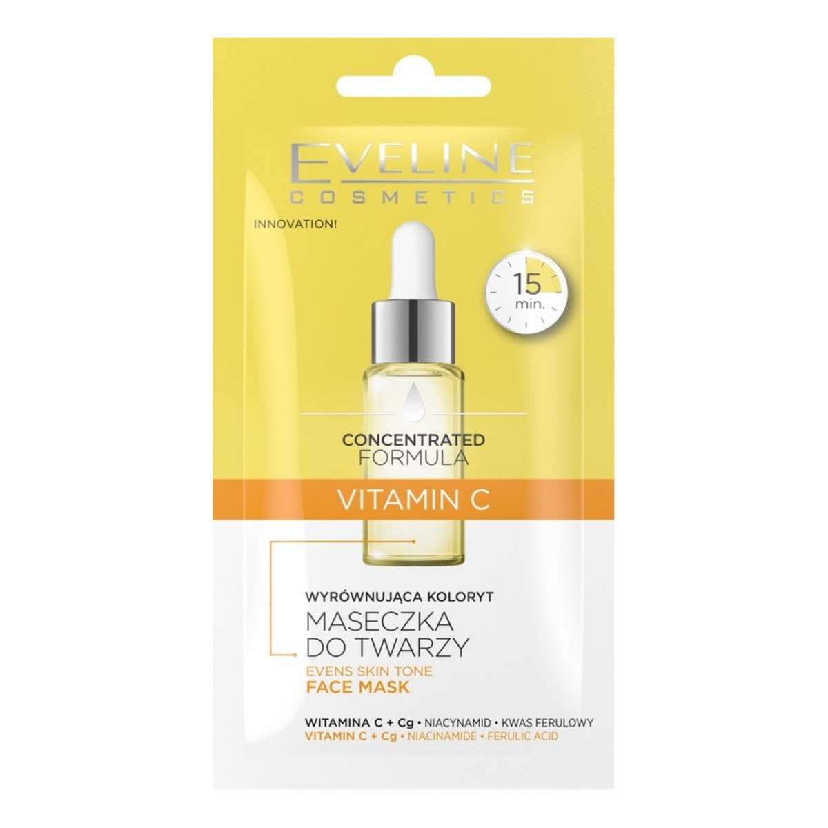 Eveline Concentrated Formula Maseczka wyrównująca koloryt Vitamin C 8ml