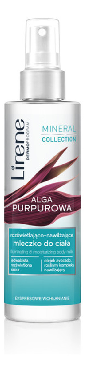 Rozświetlająco-nawilżające mleczko do ciała alga purpurowa