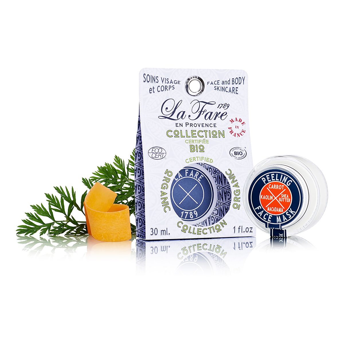 La Fare 1789 oczyszczajaca maseczka do twarzy Kaolin & Carrot & Shea Butter & Macadamia 30ml