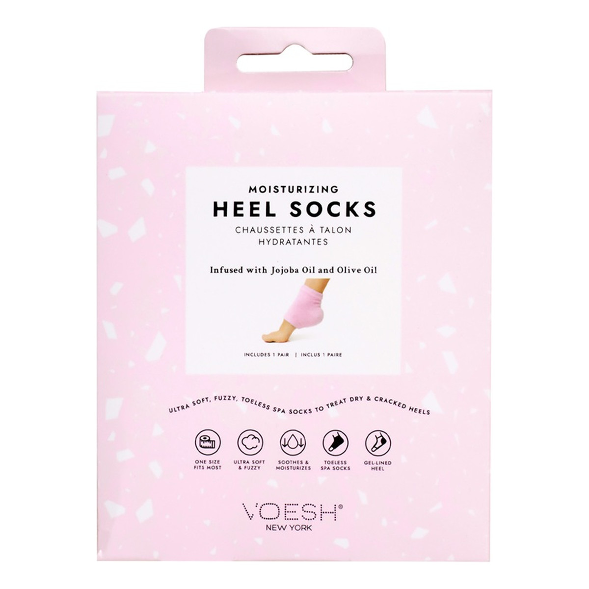 Voesh Moisturizing Heel Socks nawilżające skarpetki Żelowe na pięty pink 1 para
