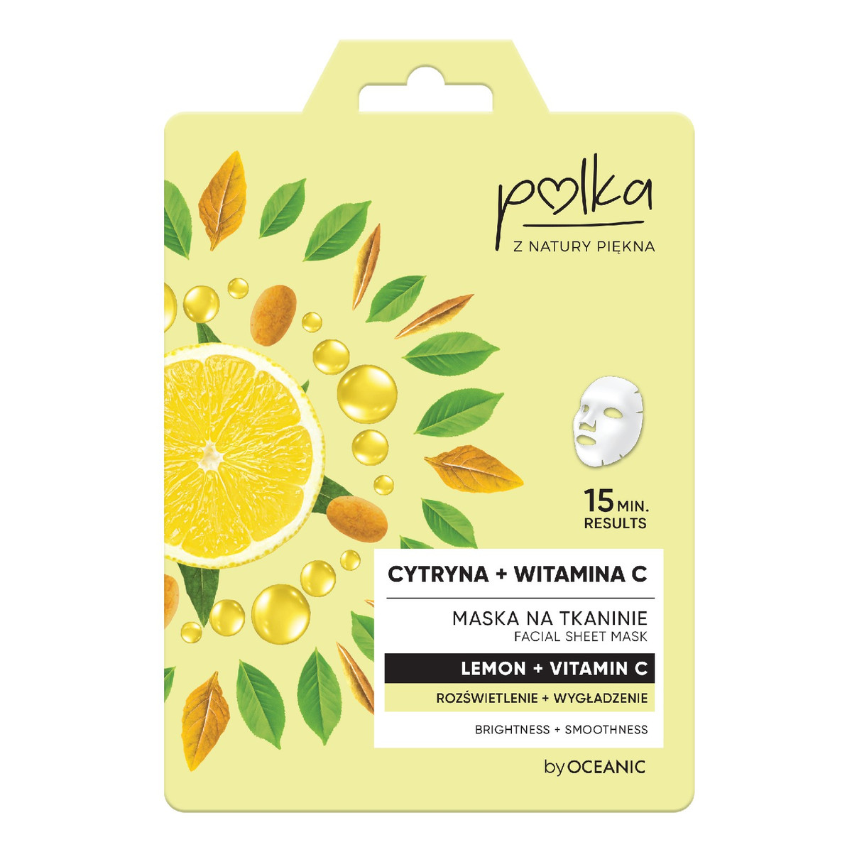 Polka Maska na tkaninie Cytryna + Witamina C rozświetlenie + wygładzenie