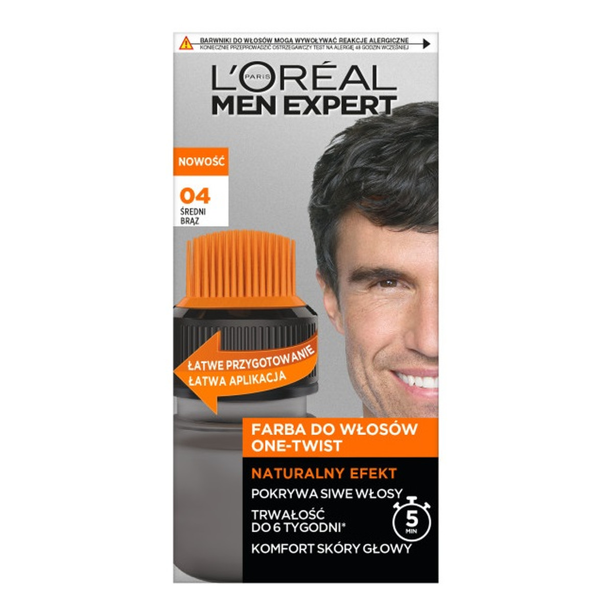 L'Oreal Paris Men expert one-twist farba do włosów 04 średni brąz