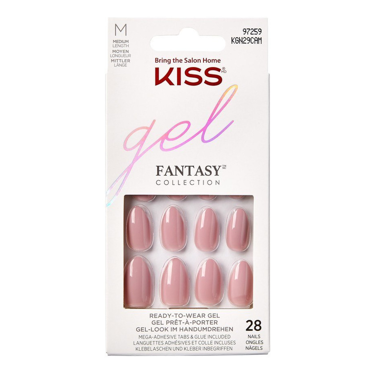 Kiss Gel Fantasy Sztuczne Paznokcie - Windy City (rozmiar M) 28szt.