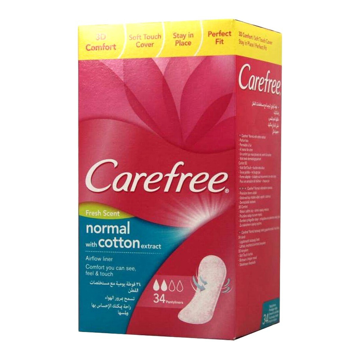 Carefree Cotton Wkładki higieniczne Flexifresh 34szt.