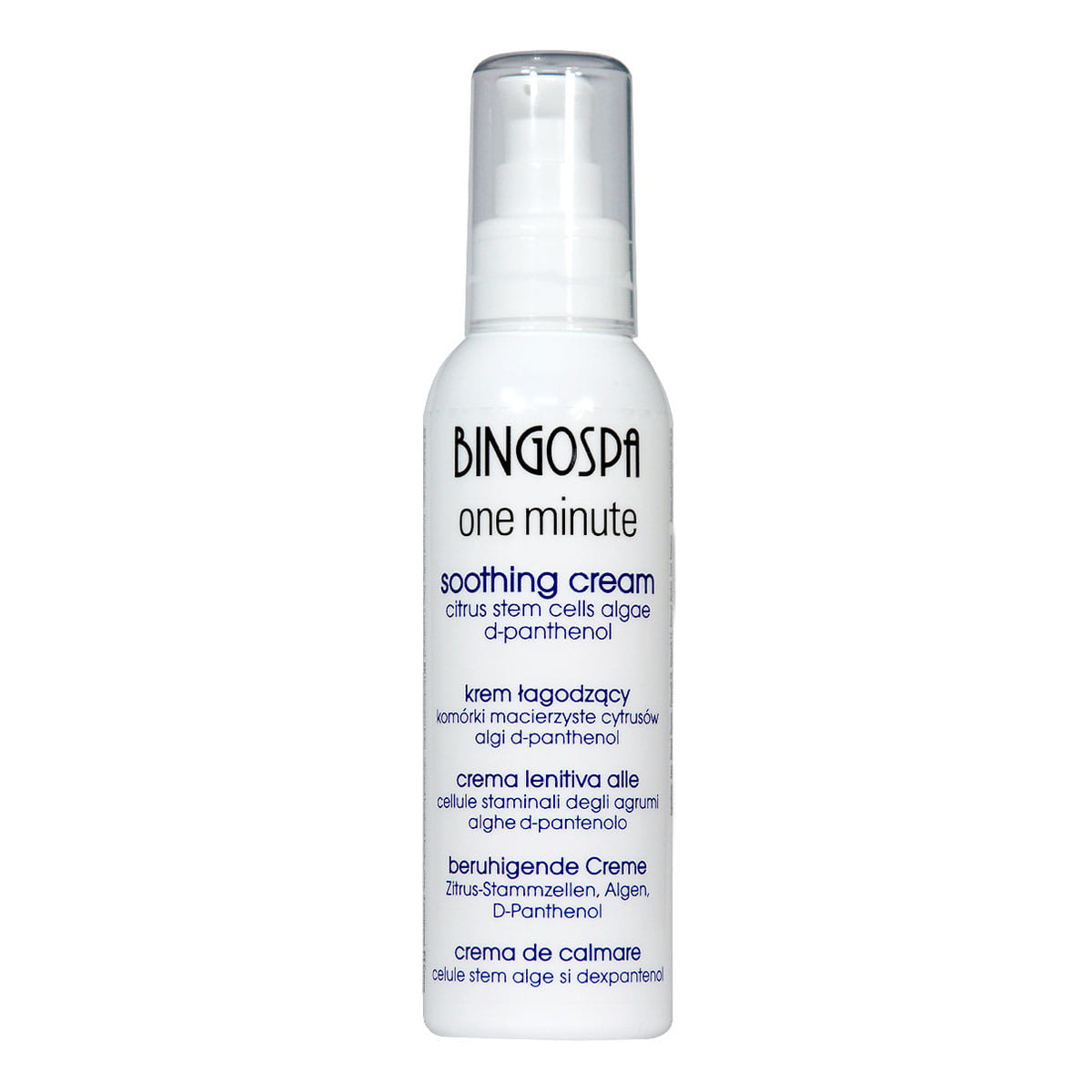 BINGOSPA ONE MINUTE Krem łagodzący - komórki macierzyste cytrusów, algi, d-panthenol Soothing cream citrus stem cells, algae, 135 g 135g