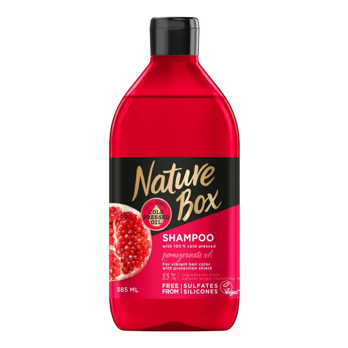 Nature Box Pomegranate Oil szampon do włosów farbowanych chroniący kolor z olejem z granatu 385ml