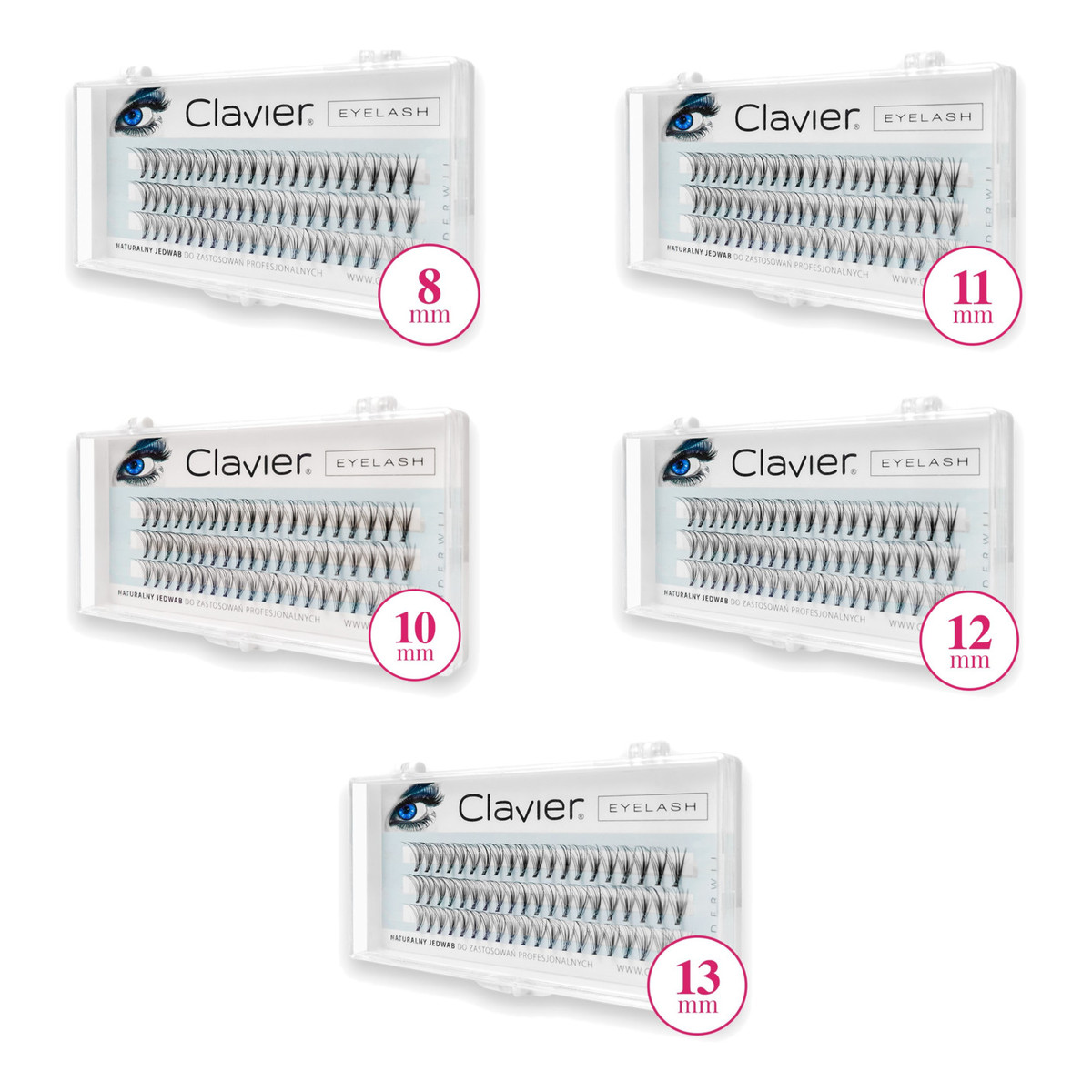 Clavier Eyelash Kępki rzęs 8+10+11+12+13mm