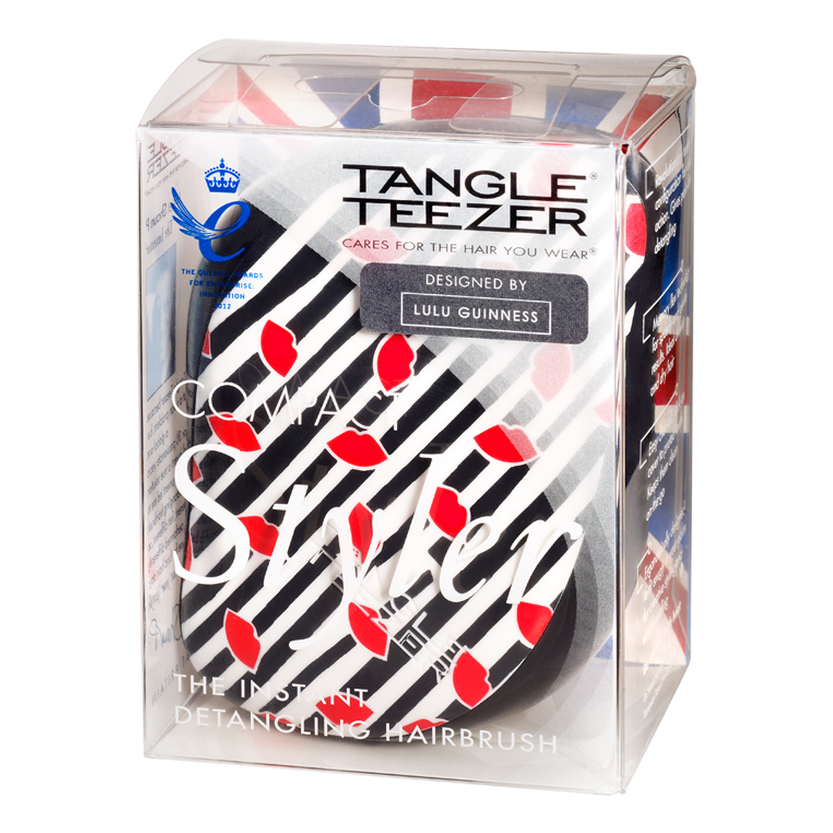 Tangle Teezer Compact Styler Designed By Lulu Guinness Czarno - Biała szczotka do włosów w Usta Wersja limitowana