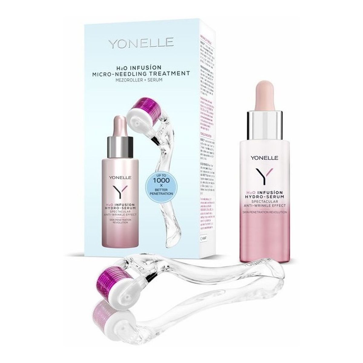 Yonelle Zestaw do twarzy Micro - Needling Treatment Mezoroller + Serum 30ml