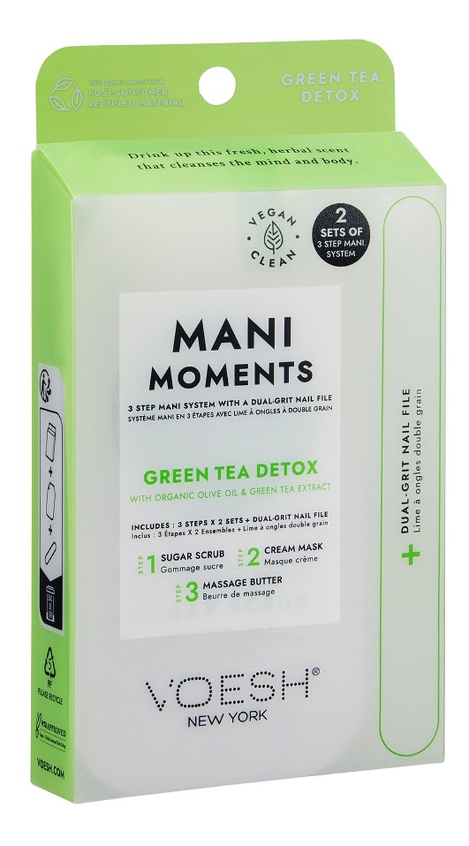 Zestawy do 3-etapowego manicure green tea detox