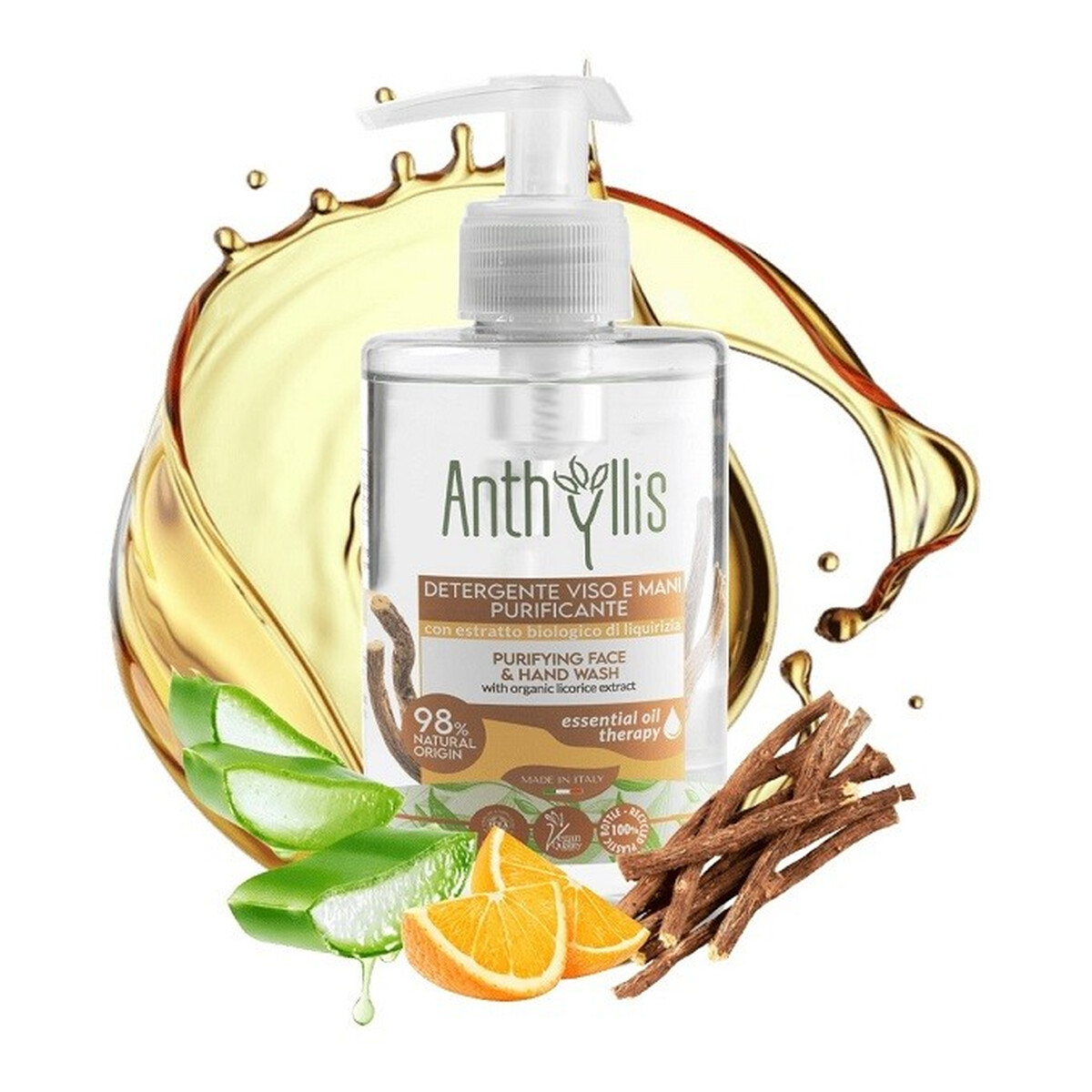 Anthyllis Bio Żel do mycia twarzy i rąk z organicznym ekstraktem z lukrecji 300ml