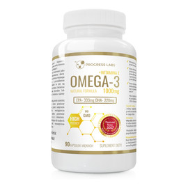Progress labs_omega 3 + witamina e 1000mg no gmo suplement diety 90 kapsułek miękkich