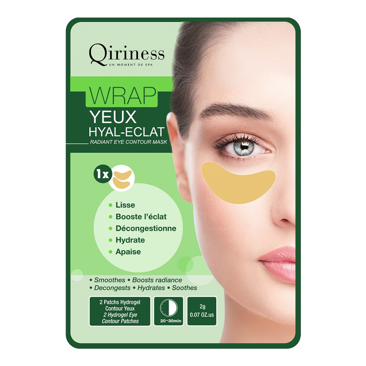 Qiriness Wrap Yeux Hyal-Eclat hydrożelowa maska rozświetlająca pod oczy 2g