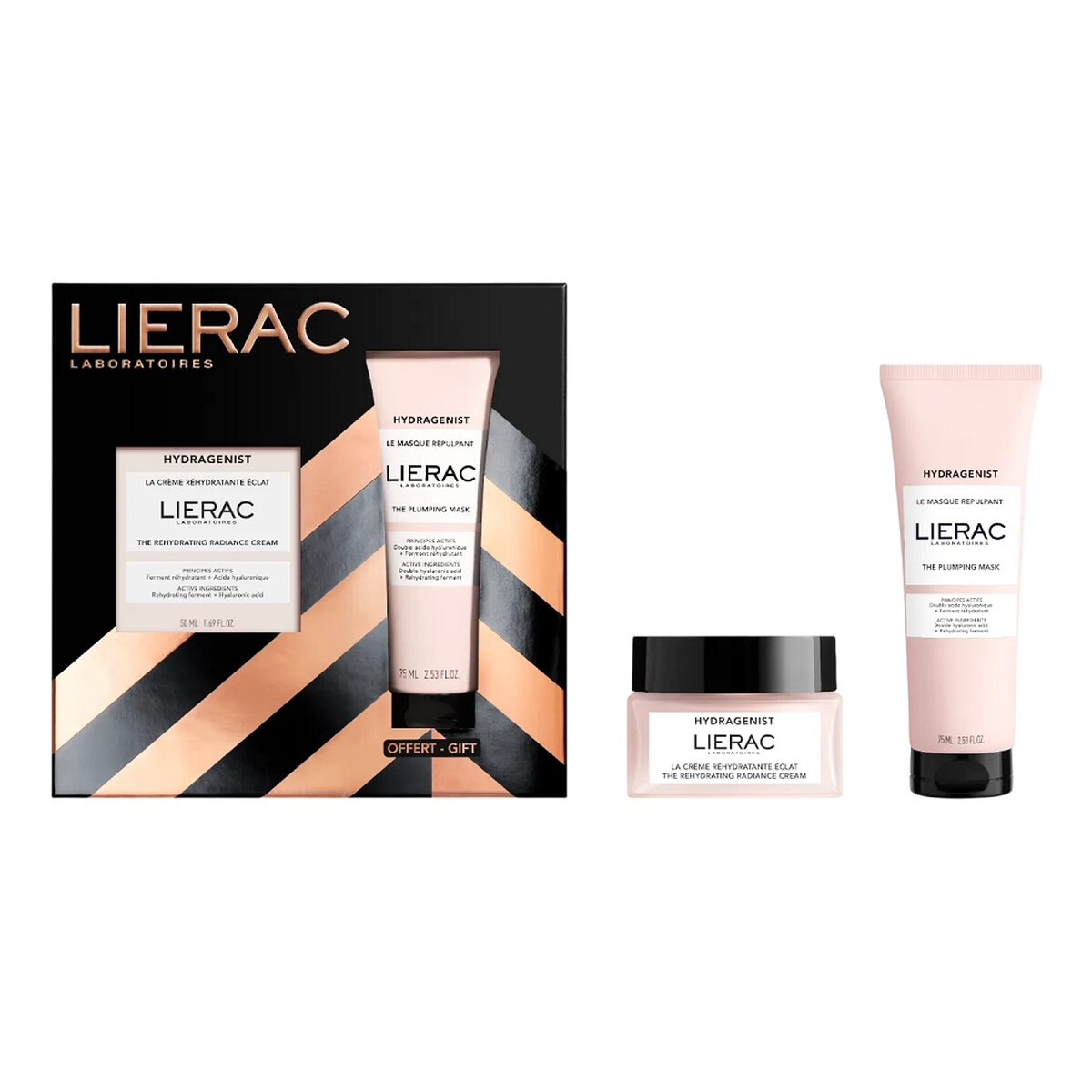 Lierac Hydragenist Zestaw nawilżający krem rozświetlający 50ml + maska wypełniająca 75ml