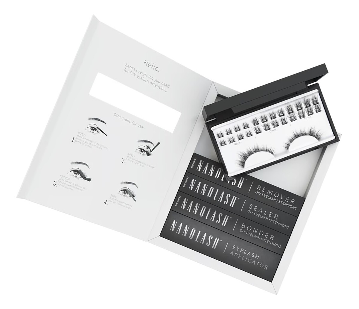 Zestaw sztuczne rzęsy 10.12.14mm charm 36szt. + bonder do rzęs 5ml + sealer do rzęs 5ml + aplikator do rzęs 1szt. + remover do rzęs 5ml