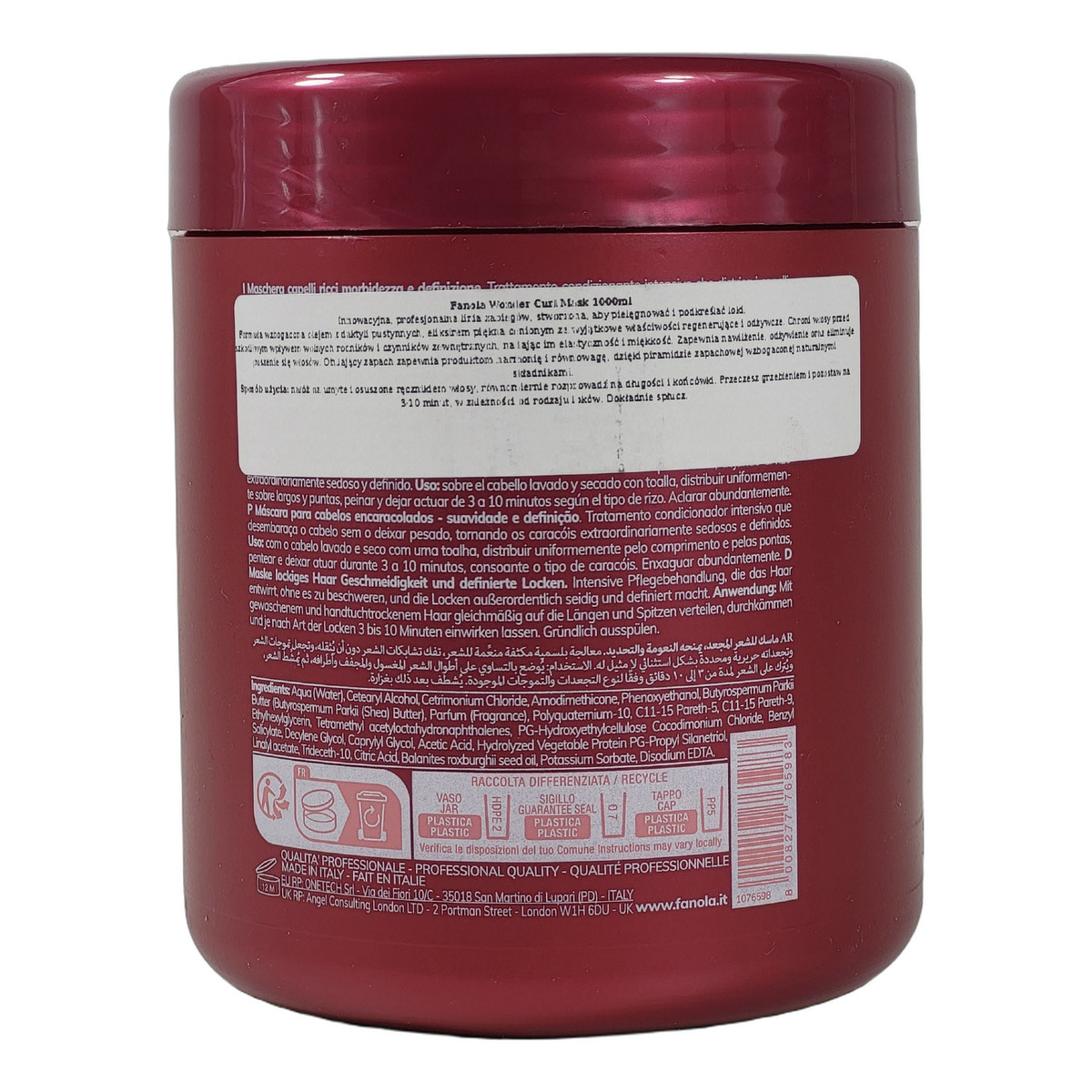 Fanola Wonder Curl Extra Care maska do włosów kręconych 1000ml