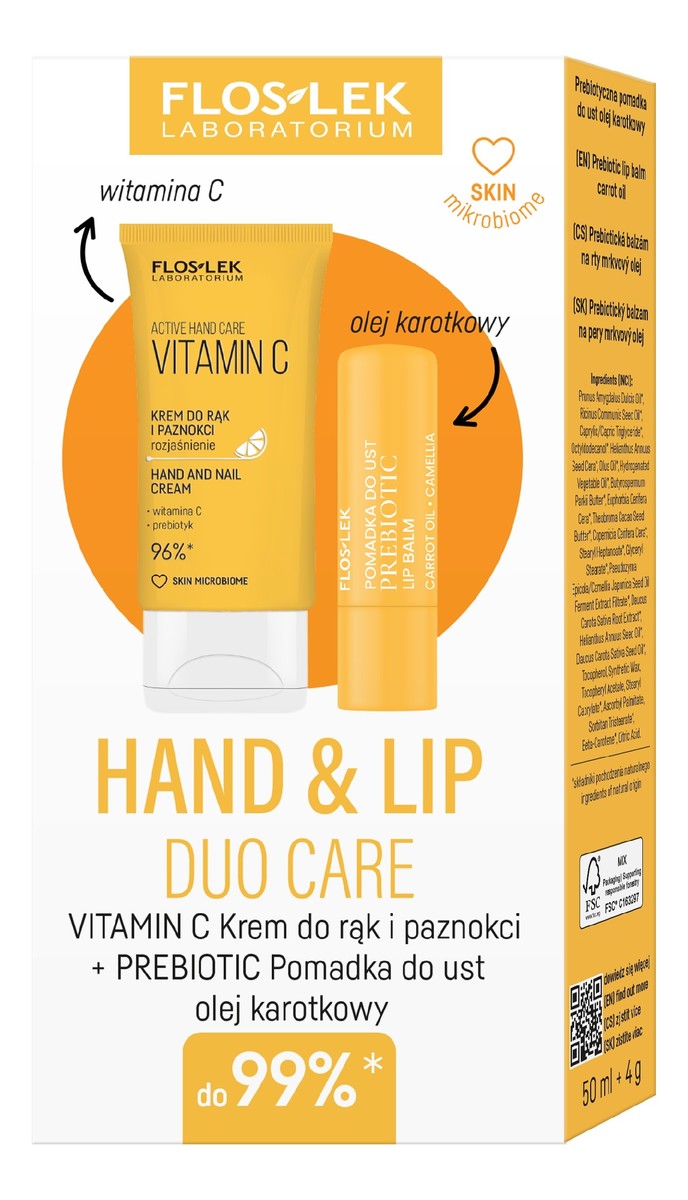 Zestaw prezentowy Hand & Lip DUO Care krem do rąk + pomadka ochronna Prebiotic