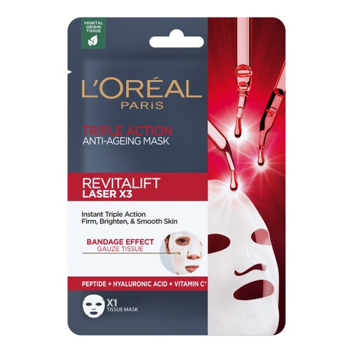 L'Oreal Paris Revitalift Laser X3 Maska Przeciwzmarszczkowa W Płacie