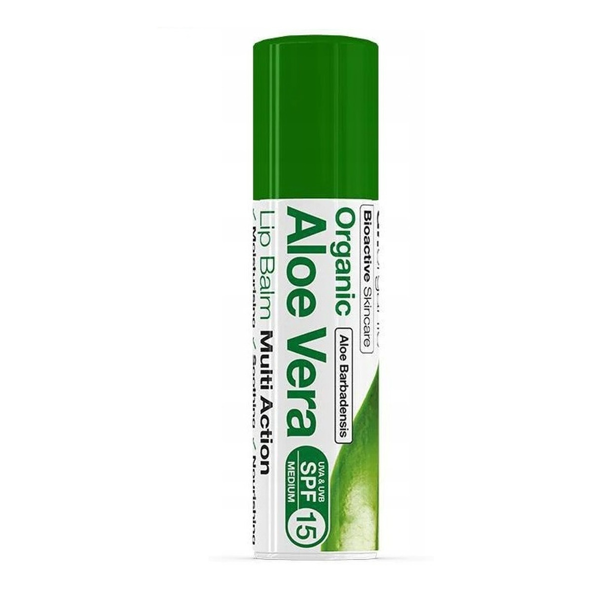 Dr.Organic Aloe Vera Lip Balm SPF15 nawilżająco-łagodzący Balsam do suchych ust 5.7ml