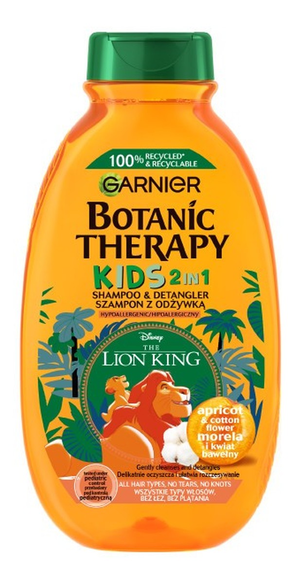 Garnier botanic therapy kids szampon do włosów z odżywką 2w1-lion king