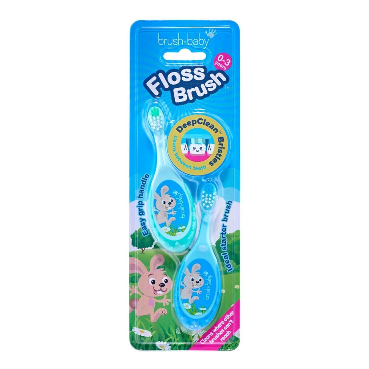 Brush-Baby Flossbrush szczoteczka do zębów dla dzieci 0-3 lat 2szt