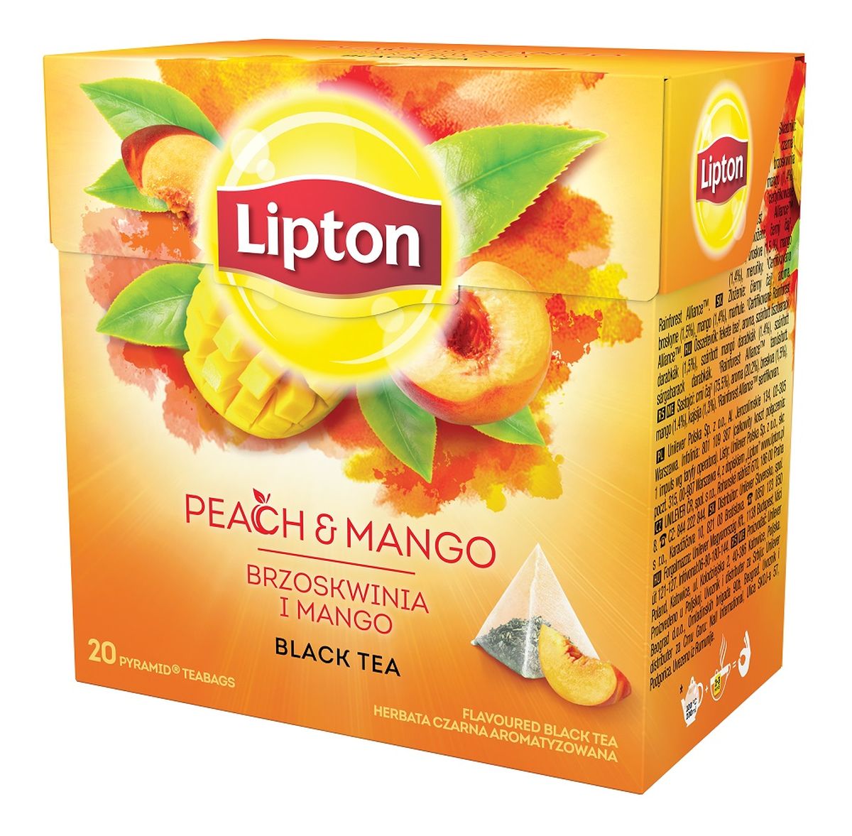 herbata czarna aromatyzowana Brzoskwinia & Mango 20 piramidek
