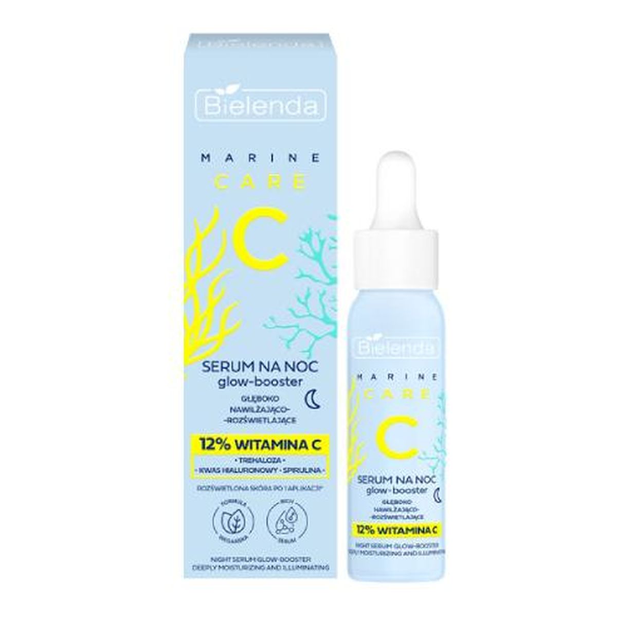 Bielenda C Marine Care Serum Hydro booster energetyzujące na dzień + Glow booster rozświetlające na noc 2x30ml