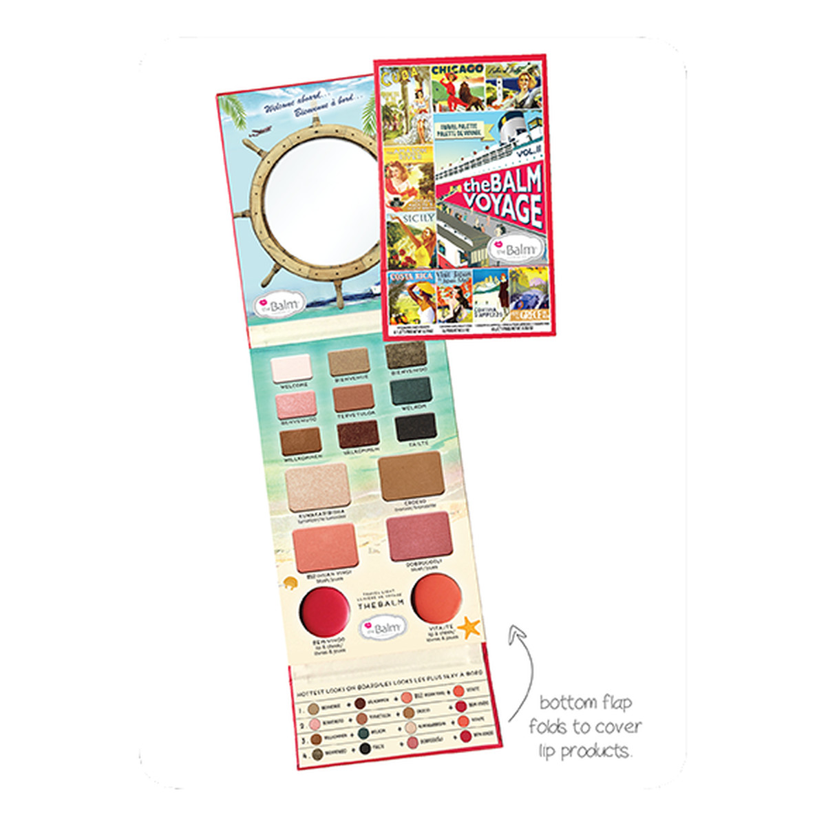 the Balm Voyage Vol. 2 Paleta Cieni Pomadek Róży Do Makijażu Twarzy