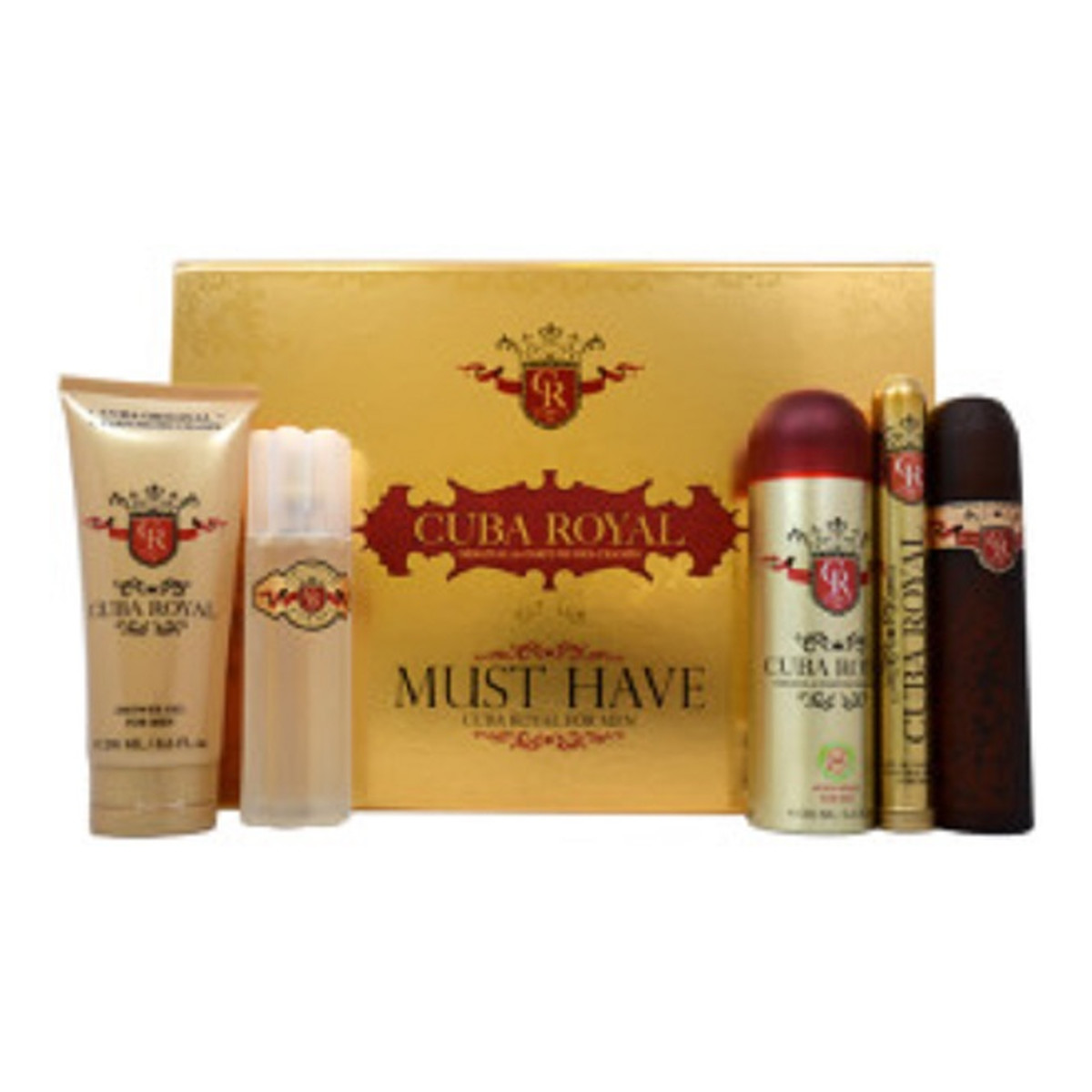 Cuba Royal Must Have Zestaw woda toaletowa spray 100ml + woda toaletowa spray 35ml + dezodorant spray 200ml+ żel pod prysznic 200ml + woda po goleniu spray 100ml