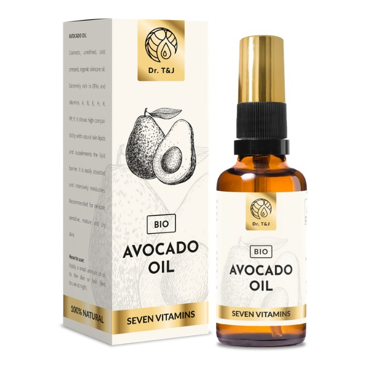 Dr. T&J Avocado Oil naturalny olej awokado BIO 50ml
