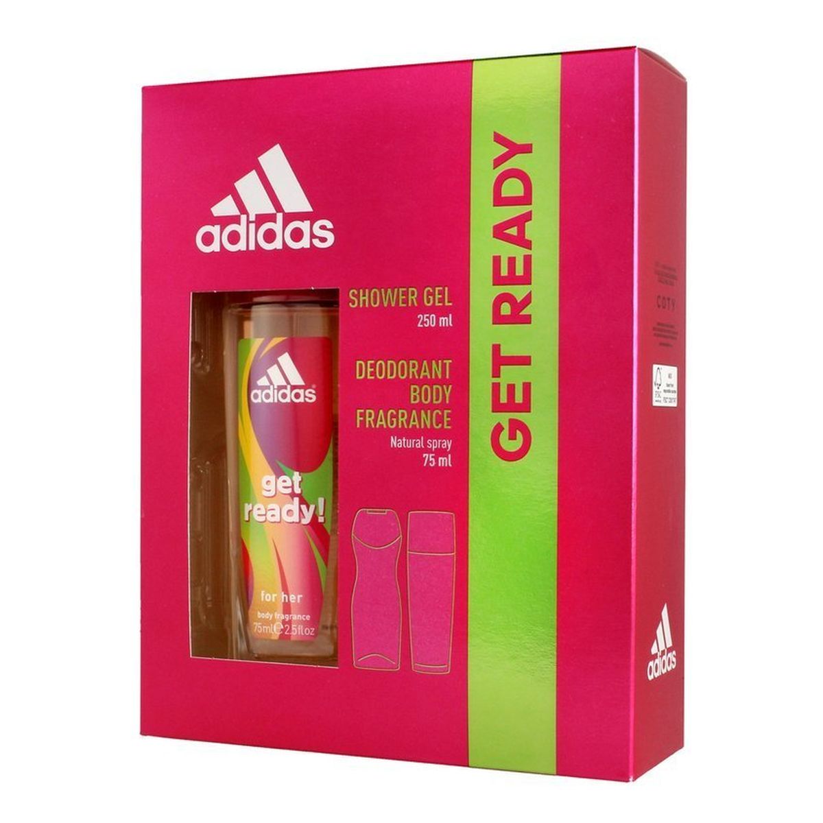 Adidas Get Ready for Her Zestaw prezentowy (dezodorant atomizer 75ml+żel pod prysznic 250ml)
