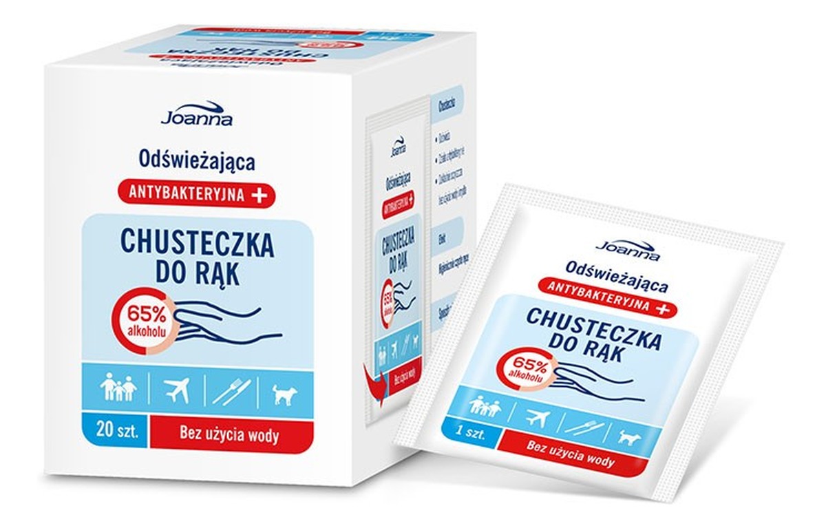 Chusteczki antybakteryjne do rak 20szt.