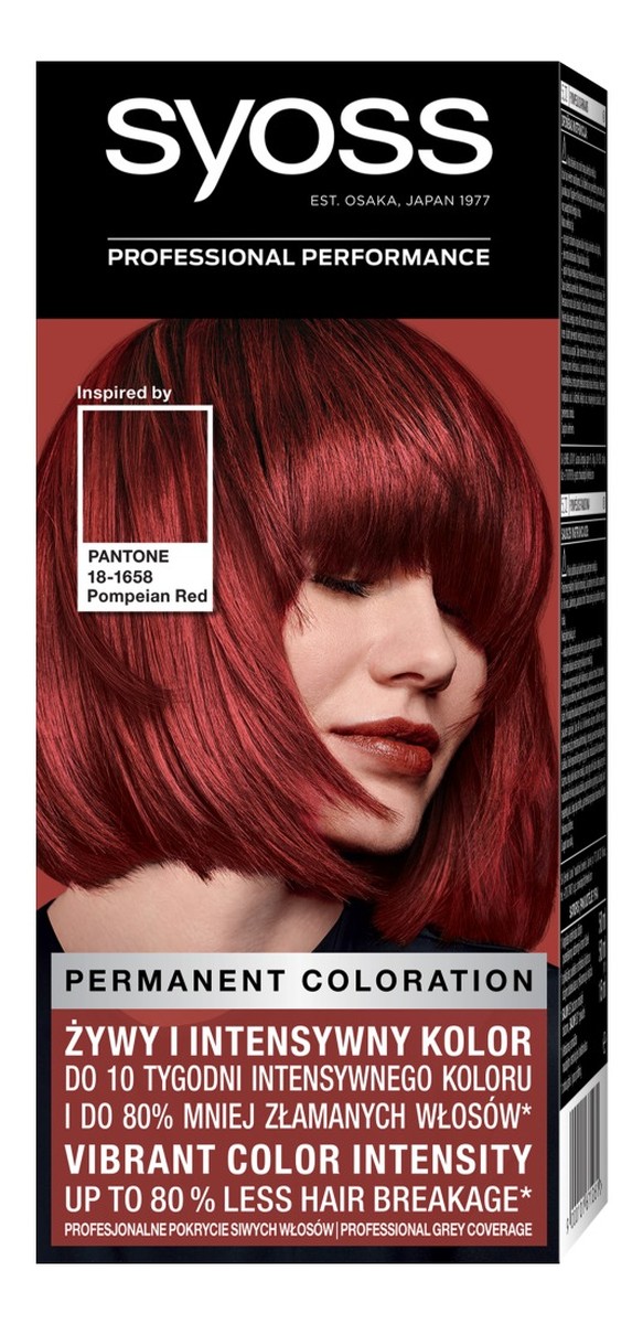 pantone farba do włosów trwale koloryzująca 5-72 wulkaniczna czerwień pompei