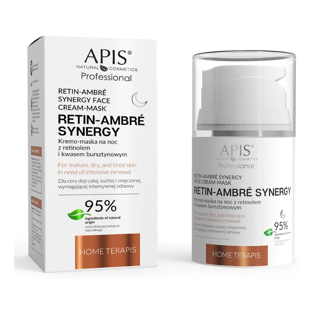 Apis Retin - Ambre Synergy Kremo-Maska Na Noc Z Retinolem I Kwasem Bursztynowym 50ml