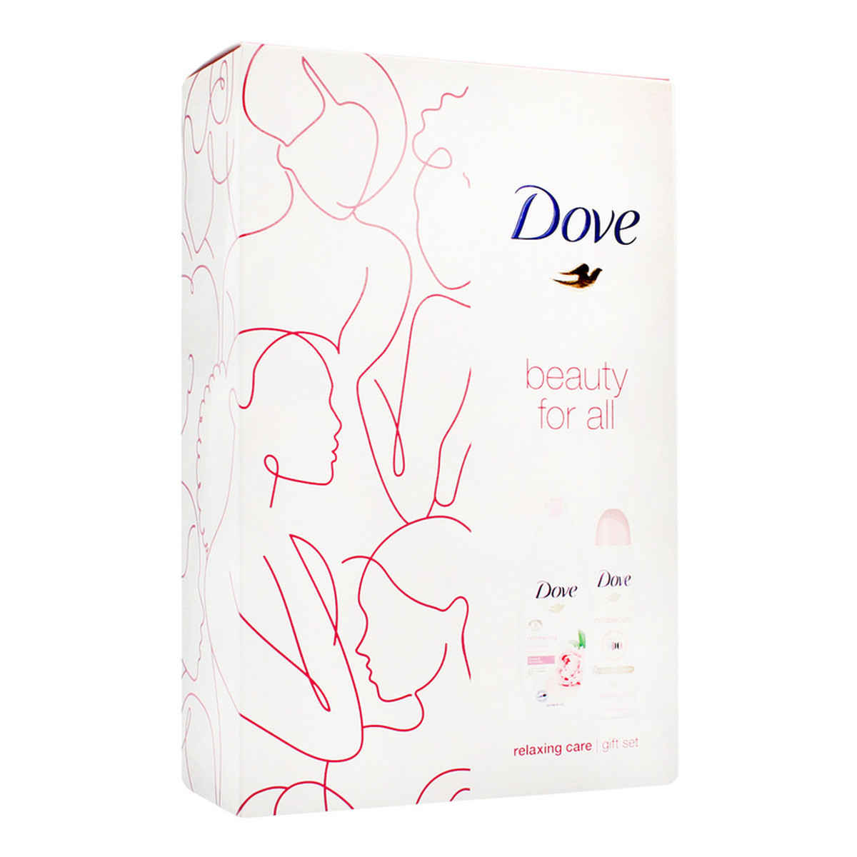 Dove Zestaw prezentowy Relaxing Care deo spray Floral Touch 150 ml + żel pod prysznic Reneving 250ml
