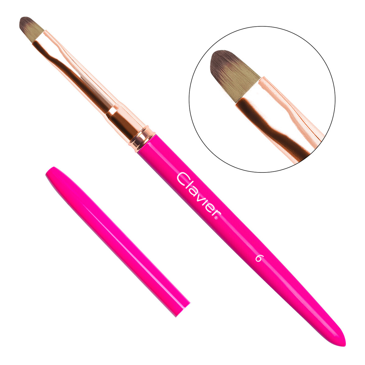 Clavier Pędzelek Do Żelu 6 mm #4 Magenta